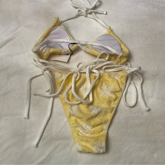 New! SET YLLW THE LABEL Eco Terry Side Tie Bikini 3641 - Picture 6 of 11